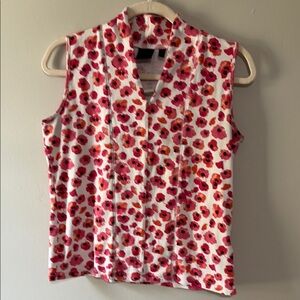 Floral Sleeveless Top - Pink and Orange PMed